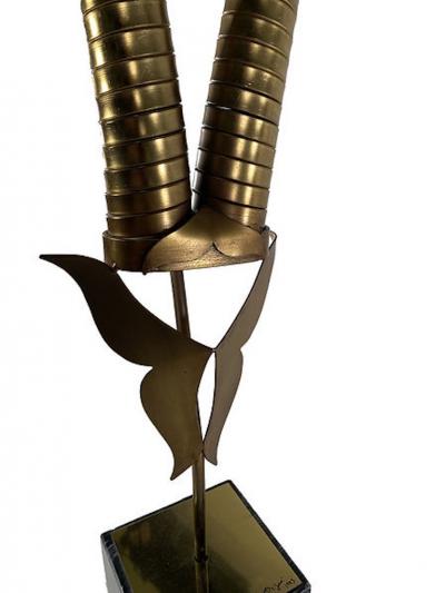 Curtis Jer American Modern Brass Animal Horn Sculpture Curtis Jere