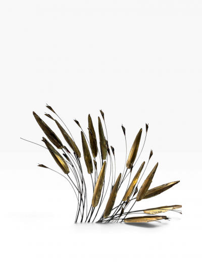 Curtis Jer BRUTALIST LEAVES FLOWER MIXED METALS WALL SPRAY