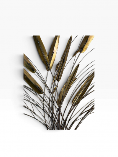 Curtis Jer BRUTALIST LEAVES FLOWER MIXED METALS WALL SPRAY