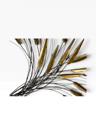 Curtis Jer BRUTALIST LEAVES FLOWER MIXED METALS WALL SPRAY