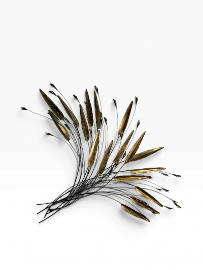 Curtis Jer BRUTALIST LEAVES FLOWER MIXED METALS WALL SPRAY