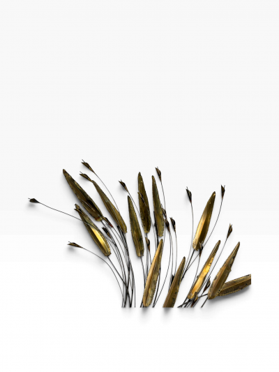 Curtis Jer BRUTALIST LEAVES FLOWER MIXED METALS WALL SPRAY