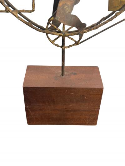 Curtis Jer BRUTALIST MAN DRIVING FLYING MACHINE SCULPTURE BY CURTIS JERE