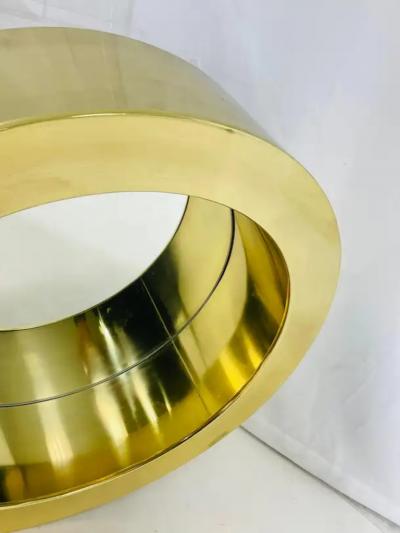 Curtis Jer Brass Port Hole Wall Mirror Attributed to Curtis Jere