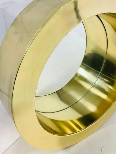 Curtis Jer Brass Port Hole Wall Mirror Attributed to Curtis Jere