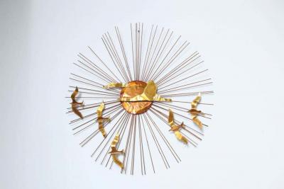 Curtis Jer Brass Sunburst and Flying Birds on the Style of C Jere