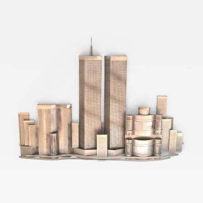 Curtis Jer C C Curtis Jere World Trade Center Wall Sculpture Metal Art Twin Towers Modern