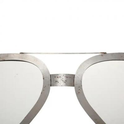 Curtis Jer C Jere Aviator Sunglasses Mirror Brushed Silver Signed