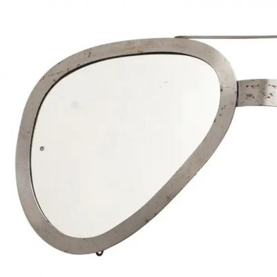 Curtis Jer C Jere Aviator Sunglasses Mirror Brushed Silver Signed