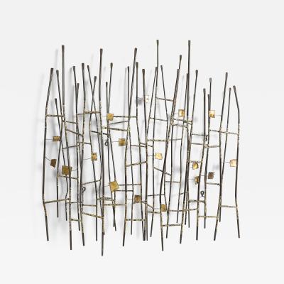 Curtis Jer C Jere Metal Reeds Wall Sculpture