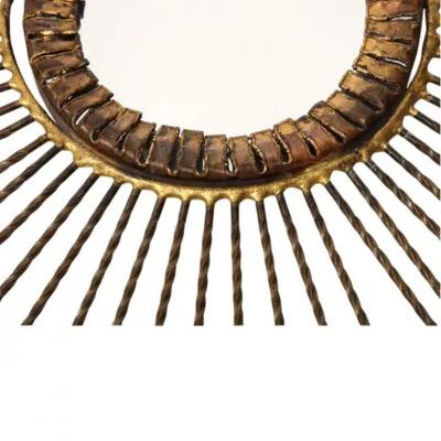 Curtis Jer C Jere Mirror Bronze Copper Sunburst Signed