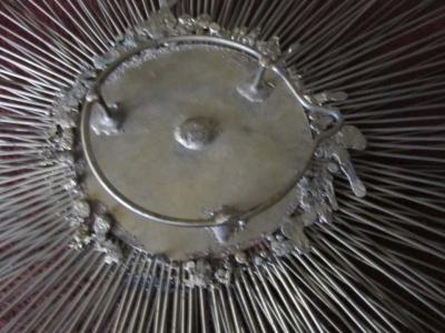 Curtis Jer C Jere Starburst Sunburst Mixed Metals Brass Copper Brutalist Wall Sculpture