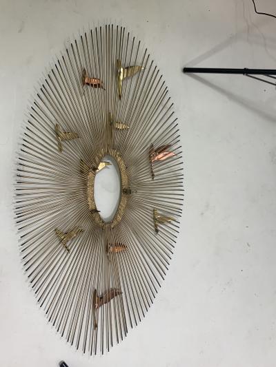 Curtis Jer CURTIS JERE FLYING BIRDS MODERN SUNBURST WALL SCULPTURE