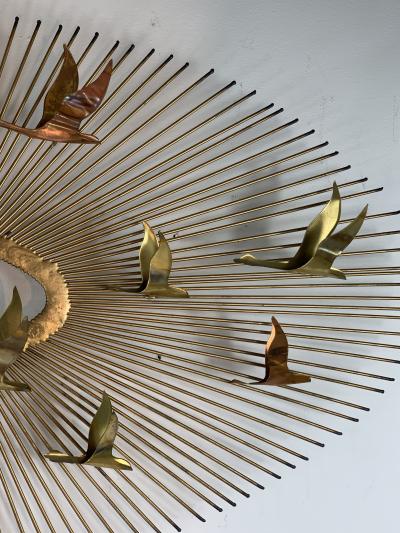 Curtis Jer CURTIS JERE FLYING BIRDS MODERN SUNBURST WALL SCULPTURE