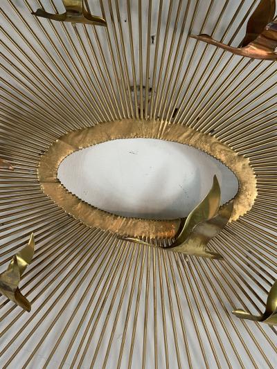 Curtis Jer CURTIS JERE FLYING BIRDS MODERN SUNBURST WALL SCULPTURE
