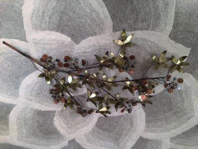 Curtis Jer CURTIS JERE LEAF AND RAINDROPS WALL SCULPTURE