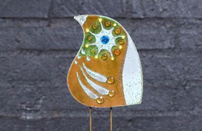 Curtis Jer California Modern Enameled Bird Family Sculpture by Curtis Jere