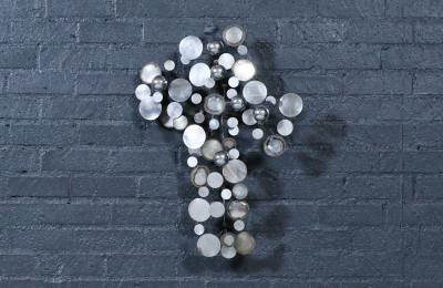 Curtis Jer Californian Modernist Raindrop Chrome Sculpture by Curtis Jere