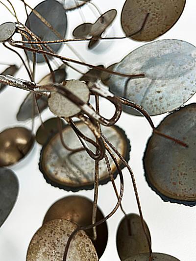 Curtis Jer Curtis Jer Raindrops Mixed Metal Wall Sculpture Signed 1970s