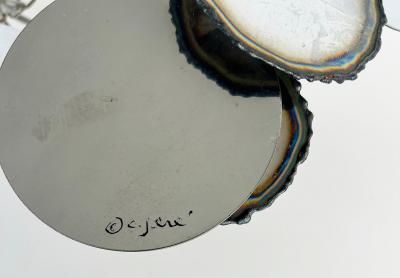 Curtis Jer Curtis Jer Raindrops Mixed Metal Wall Sculpture Signed 1970s