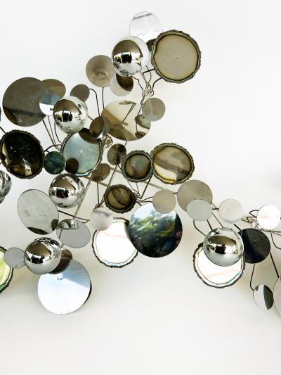 Curtis Jer Curtis Jer Raindrops Mixed Metal Wall Sculpture Signed 1970s