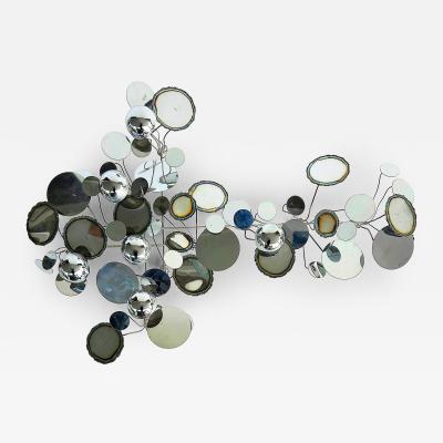 Curtis Jer Curtis Jer Raindrops Mixed Metal Wall Sculpture Signed 1970s