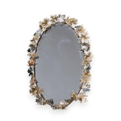 Curtis Jer Curtis Jere Brutalist Mid Century Leaf Mirror