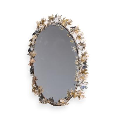 Curtis Jer Curtis Jere Brutalist Mid Century Leaf Mirror