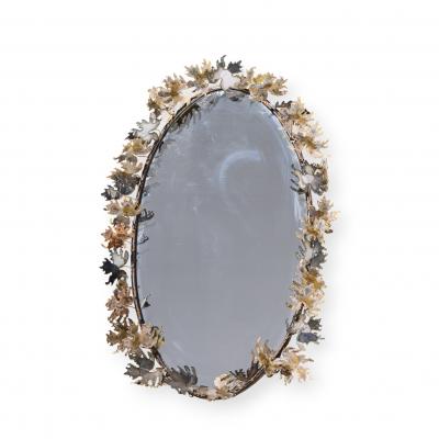 Curtis Jer Curtis Jere Brutalist Mid Century Leaf Mirror