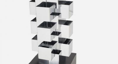 Curtis Jer Curtis Jere Chrome Geometric Skyscraper Lamp