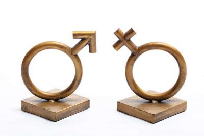 Curtis Jer Curtis Jere Mars Venus Gold Gilt Bookends Sculptures Signed Jer 1968