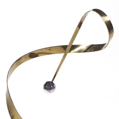 Curtis Jer Curtis Jere Postmodern Brass Chrome and Marble Table Sculpture