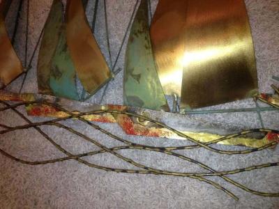 Curtis Jer Curtis Jere Sailboat Wall Sculpture 1971