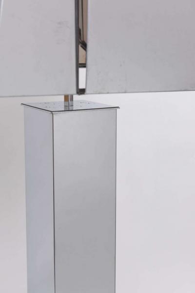 Curtis Jer Curtis Jere Sculptural Chrome Table Lamp with Chrome Shade USA 1976 Signed