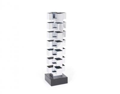 Curtis Jer Curtis Jere Stacked Chrome Geometric Skyscraper Lamp