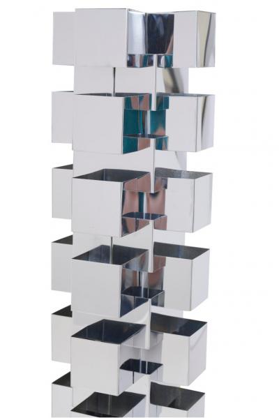 Curtis Jer Curtis Jere Stacked Chrome Geometric Skyscraper Lamp