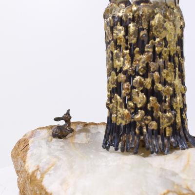 Curtis Jer Curtis Jere Style Mid Century Brass Palm Tree Sculpture