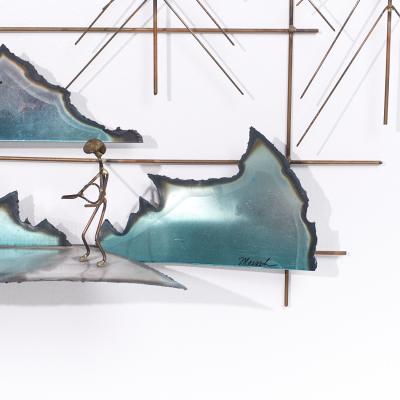 Curtis Jer Curtis Jere Style Mid Century Brass Tennis Sculpture