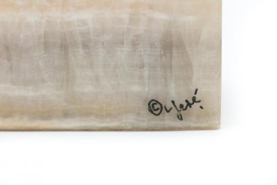 Curtis Jer Curtis Jere Tic Tac Toe Onyx and Metal Sculptures or Bookends