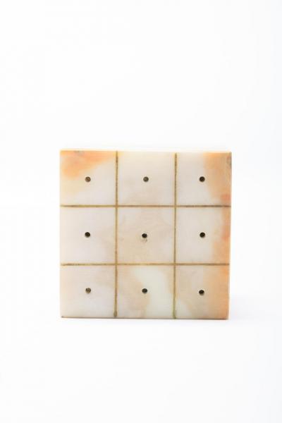 Curtis Jer Curtis Jere Tic Tac Toe Onyx and Metal Sculptures or Bookends