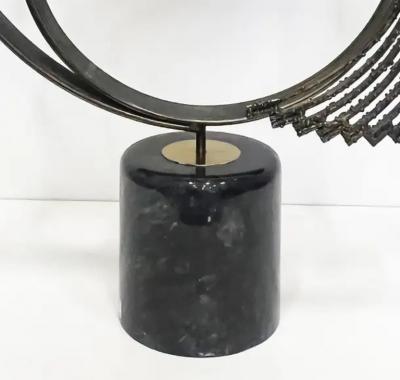 Curtis Jer Curtis Jere Windswept Brutalist Sculpture Brass and Marble