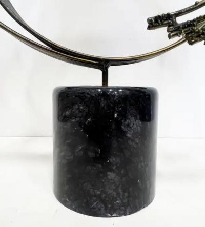 Curtis Jer Curtis Jere Windswept Brutalist Sculpture Brass and Marble