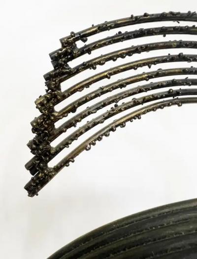 Curtis Jer Curtis Jere Windswept Brutalist Sculpture Brass and Marble