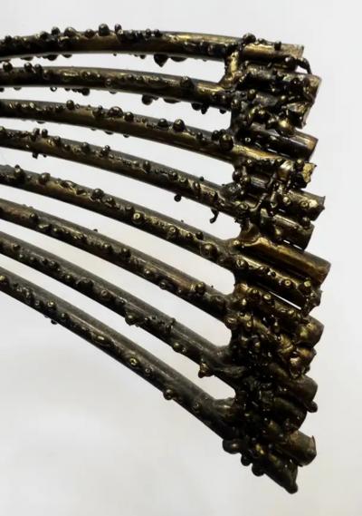 Curtis Jer Curtis Jere Windswept Brutalist Sculpture Brass and Marble