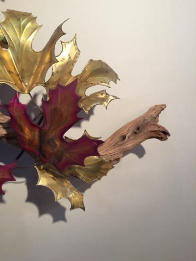 Curtis Jer Curtis Jere leaf driftwood wall sculpture