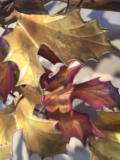 Curtis Jer Curtis Jere leaf driftwood wall sculpture