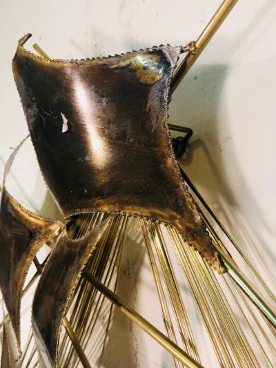 Curtis Jer Exceptional Brass Wall Sculpture by Curtis Jere