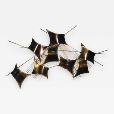 Curtis Jer Exceptional Brass Wall Sculpture by Curtis Jere