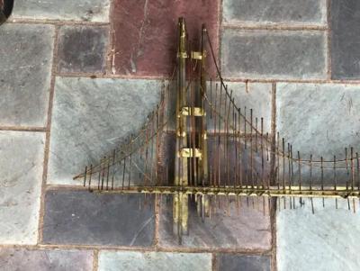 Curtis Jer Fabulous Curtis Jere Signed Brutalist Golden Gate Bridge Wall Sculpture Hanging