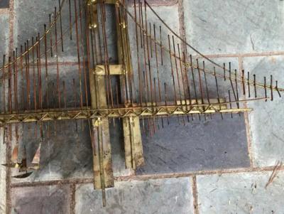 Curtis Jer Fabulous Curtis Jere Signed Brutalist Golden Gate Bridge Wall Sculpture Hanging